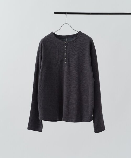 Lui's(ルイス)の「スラブヘンリーネックロンT(Tシャツ/カットソー・メンズ・ブラック/グレー/ホワイト・FREE)」の9枚目の写真