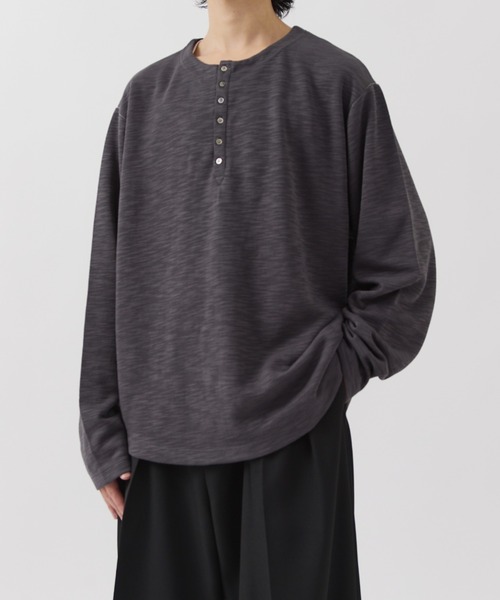 Lui's(ルイス)の「スラブヘンリーネックロンT(Tシャツ/カットソー・メンズ・ブラック/グレー/ホワイト・FREE)」の19枚目の写真