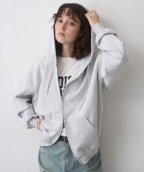 UNISEX】製品染めダンボールジップパーカー/WEB限定カラーあり