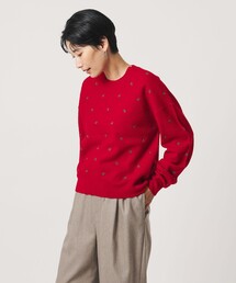 予約商品】ニット/セーター（レッド/赤色系・クルーネック(丸首