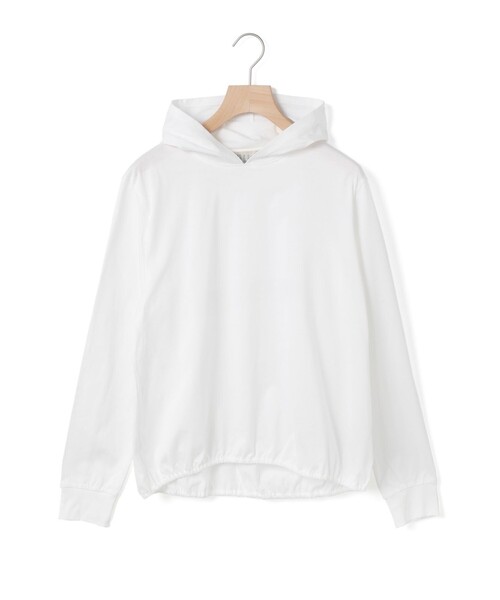 MidiUmi(ミディウミ)の「MidiUmi フード付きプルオーバー(Tシャツ/カットソー・レディース・ブラック/オフホワイト/ライトグレー・FREE)」の1枚目の写真