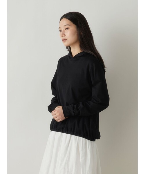 MidiUmi(ミディウミ)の「MidiUmi フード付きプルオーバー(Tシャツ/カットソー・レディース・ブラック/オフホワイト/ライトグレー・FREE)」の8枚目の写真