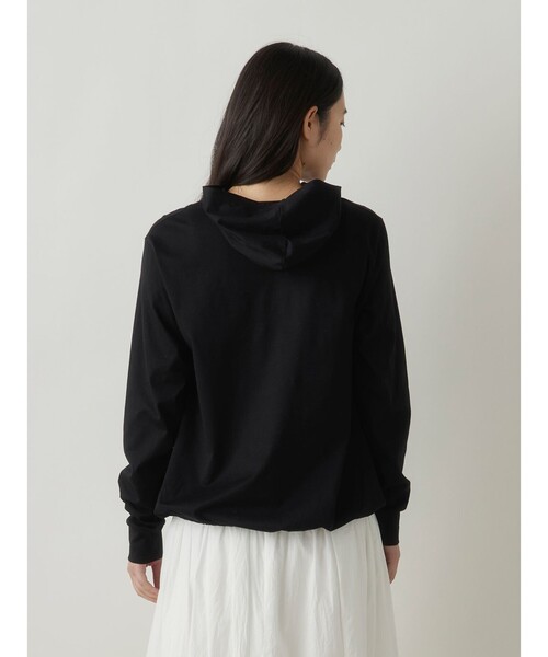MidiUmi(ミディウミ)の「MidiUmi フード付きプルオーバー(Tシャツ/カットソー・レディース・ブラック/オフホワイト/ライトグレー・FREE)」の10枚目の写真