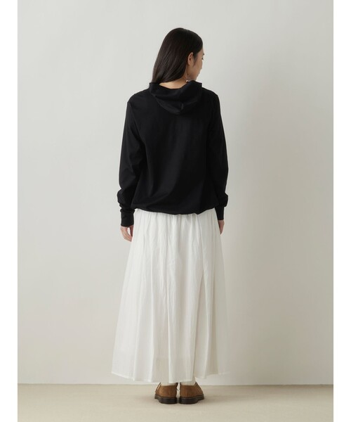 MidiUmi(ミディウミ)の「MidiUmi フード付きプルオーバー(Tシャツ/カットソー・レディース・ブラック/オフホワイト/ライトグレー・FREE)」の14枚目の写真
