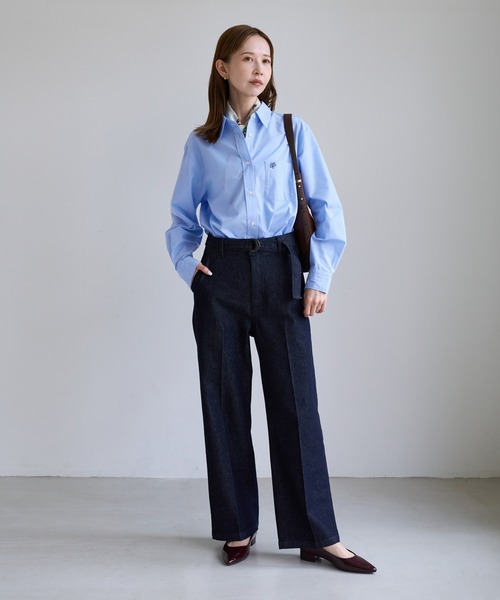 ROPE' PICNIC（ロペピクニック）の「オーセンティックシャツ/UVケア・イージーケア・リンクコーデ（シャツ/ブラウス・レディース・ネイビー系/ブラウン系/イエロー系/サックスブルー/オフホワイト/ベージュ/ピンク・FREE）」の10枚目の写真