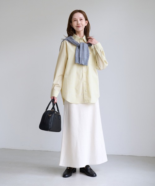 ROPE' PICNIC（ロペピクニック）の「オーセンティックシャツ/UVケア・イージーケア・リンクコーデ（シャツ/ブラウス・レディース・ネイビー系/ブラウン系/イエロー系/サックスブルー/オフホワイト/ベージュ/ピンク・FREE）」の17枚目の写真