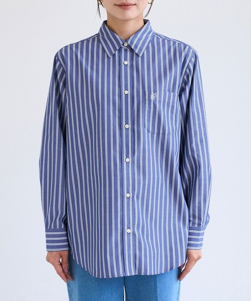 ROPE' PICNIC（ロペピクニック）の「オーセンティックシャツ/UVケア・イージーケア・リンクコーデ（シャツ/ブラウス・レディース・ネイビー系/ブラウン系/イエロー系/サックスブルー/オフホワイト/ベージュ/ピンク・FREE）」の22枚目の写真