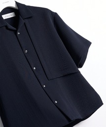 STUDIOUS（ステュディオス）の「【CULLNI】別注 Cord pique Asymmetrical Short Sleeve Shirt / ウォッシャブル / 伸縮素材（シャツ/ブラウス）」