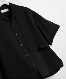 CULLNI(�N���j)�́yCULLNI�z�ʒ� Cord pique Asymmetrical Short Sleeve Shirt / �E�H�b�V���u�� / �L�k�f��(�V���c/�u���E�X)