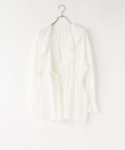 LOWRYS FARM（ローリーズファーム）の「フリルカシュクールブラウス　1061742（シャツ/ブラウス・レディース・ホワイト/アイボリー/ブラック・FREE）」の13枚目の写真