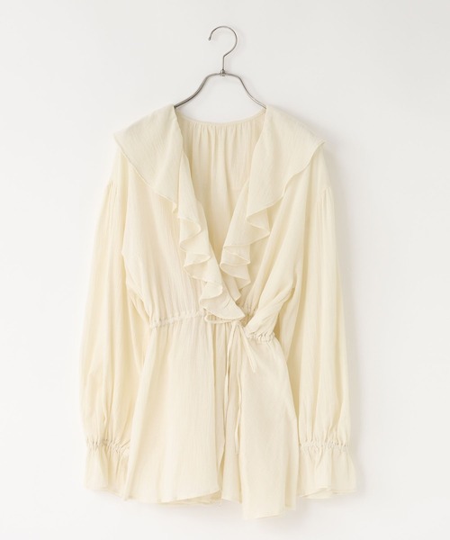 LOWRYS FARM（ローリーズファーム）の「フリルカシュクールブラウス　1061742（シャツ/ブラウス・レディース・ホワイト/アイボリー/ブラック・FREE）」の17枚目の写真