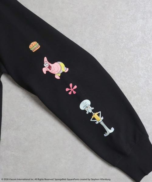 Ha-Li-C STORE(ハリックストア)の「【スポンジ・ボブ】サガラ刺繍 袖プリントスウェット(スウェット・メンズ・レッド/ブルー/ライトグレー/ブラック・X-LARGE/LARGE/MEDIUM)」の7枚目の写真