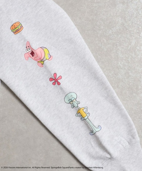 Ha-Li-C STORE(ハリックストア)の「【スポンジ・ボブ】サガラ刺繍 袖プリントスウェット(スウェット・メンズ・レッド/ブルー/ライトグレー/ブラック・X-LARGE/LARGE/MEDIUM)」の11枚目の写真