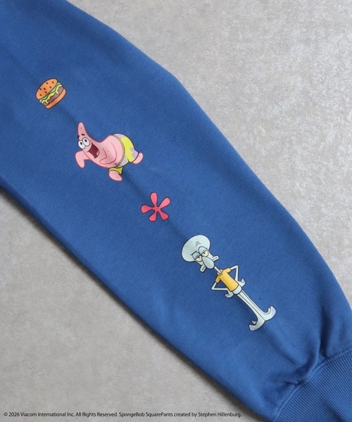 Ha-Li-C STORE(ハリックストア)の「【スポンジ・ボブ】サガラ刺繍 袖プリントスウェット(スウェット・メンズ・レッド/ブルー/ライトグレー/ブラック・X-LARGE/LARGE/MEDIUM)」の15枚目の写真