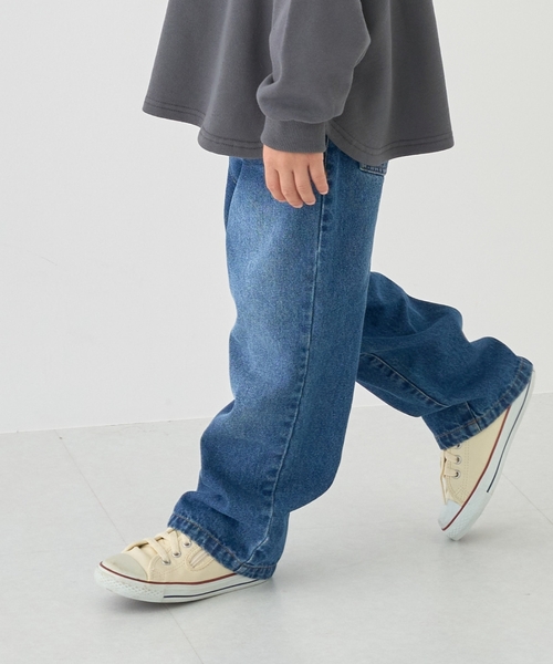 b・ROOM(ビールーム)の「【ともデニ】ルーズストレートパンツ【子供服】【キッズ】【男の子】(デニムパンツ・キッズ・ブラック/ネイビー・120cm/110cm/140cm/130cm)」の3枚目の写真