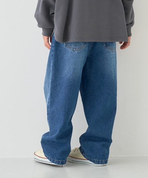 b・ROOM(ビールーム)の「【ともデニ】ルーズストレートパンツ【子供服】【キッズ】【男の子】(デニムパンツ・キッズ・ブラック/ネイビー・120cm/110cm/140cm/130cm)」の4枚目の写真