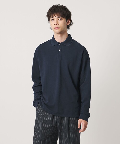 UNITED ARROWS（ユナイテッドアローズ）の「【別注】＜CONCHON QUINETTE＞ロングスリーブ ポロシャツ（ポロシャツ・メンズ・ネイビー/パープル/オフホワイト/ワイン・L/M）」の3枚目の写真