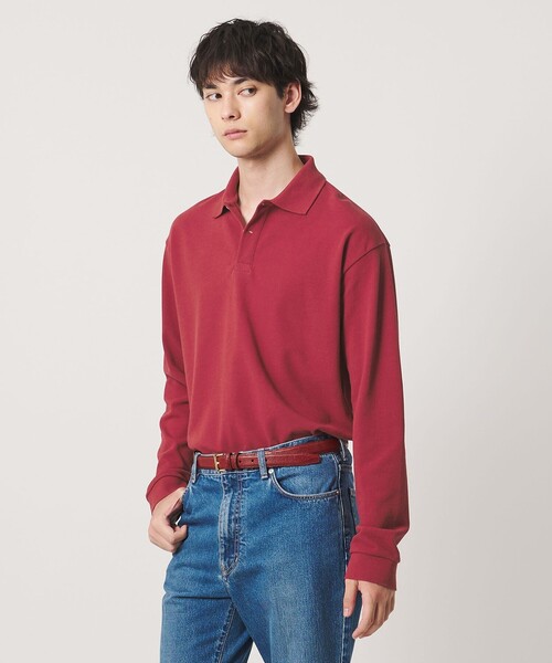 UNITED ARROWS（ユナイテッドアローズ）の「【別注】＜CONCHON QUINETTE＞ロングスリーブ ポロシャツ（ポロシャツ・メンズ・ネイビー/パープル/オフホワイト/ワイン・L/M）」の7枚目の写真