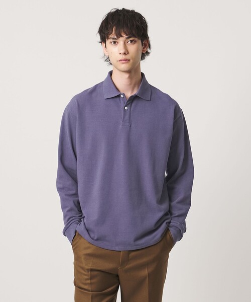 UNITED ARROWS（ユナイテッドアローズ）の「【別注】＜CONCHON QUINETTE＞ロングスリーブ ポロシャツ（ポロシャツ・メンズ・ネイビー/パープル/オフホワイト/ワイン・L/M）」の12枚目の写真