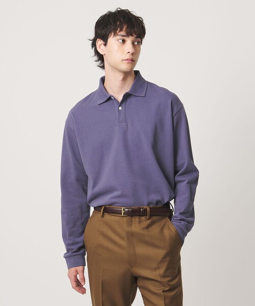 UNITED ARROWS（ユナイテッドアローズ）の「【別注】＜CONCHON QUINETTE＞ロングスリーブ ポロシャツ（ポロシャツ・メンズ・ネイビー/パープル/オフホワイト/ワイン・L/M）」の13枚目の写真