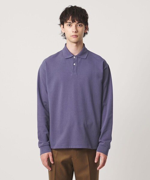 UNITED ARROWS（ユナイテッドアローズ）の「【別注】＜CONCHON QUINETTE＞ロングスリーブ ポロシャツ（ポロシャツ・メンズ・ネイビー/パープル/オフホワイト/ワイン・L/M）」の15枚目の写真