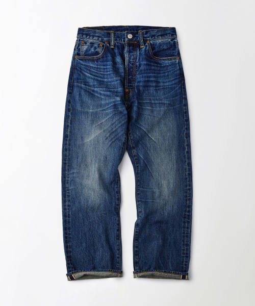 OUTSTANDING(アウトスタンディング)の「30S CINCH BACK SELVEDGE WIDE PANTS_MEDIUM BLUE(デニムパンツ・メンズ・その他・SMALL/MEDIUM/LARGE)」の1枚目の写真
