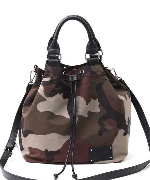 COOCO(クーコ)の「NYLON DRAWSTRING 2WAY TOTE BAG/A4対応(ハンドバッグ・レディース・ブラック/ベージュ/カモフラージュ・FREE)」の6枚目の写真