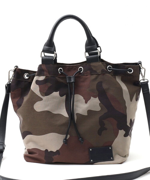 COOCO(クーコ)の「NYLON DRAWSTRING 2WAY TOTE BAG/A4対応(ハンドバッグ・レディース・ブラック/ベージュ/カモフラージュ・FREE)」の21枚目の写真