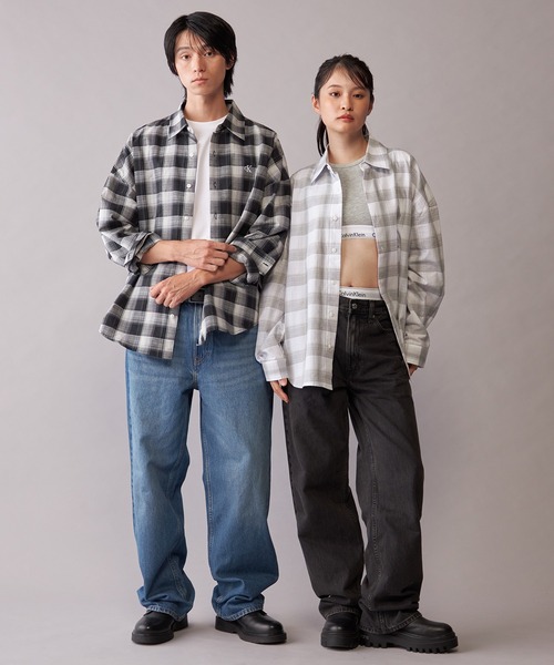 Calvin Klein(カルバン・クライン)の「【ZOZO限定】リラックスフィット チェック ロングスリーブシャツ(シャツ/ブラウス・メンズ・ブラック/ホワイト・S/M/XL/L)」の14枚目の写真