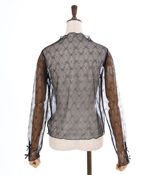 axes femme(アクシーズファム)の「マットリボンチュールインナー(Tシャツ/カットソー・レディース・ワイン/ブラック/ホワイト・FREE)」の15枚目の写真