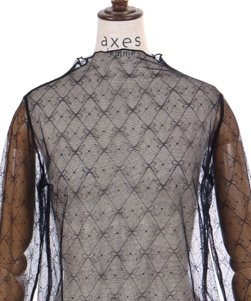 axes femme(アクシーズファム)の「マットリボンチュールインナー(Tシャツ/カットソー・レディース・ワイン/ブラック/ホワイト・FREE)」の16枚目の写真
