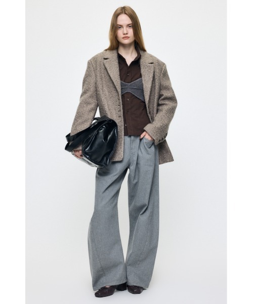 MOUSSY(マウジー)の「LOOSE WAIST CURVED STRAIGHT(デニムパンツ・レディース・グレー/ブラック/ベージュ・0/1/2)」の4枚目の写真