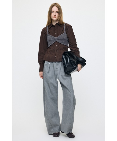 MOUSSY(マウジー)の「LOOSE WAIST CURVED STRAIGHT(デニムパンツ・レディース・グレー/ブラック/ベージュ・0/1/2)」の5枚目の写真