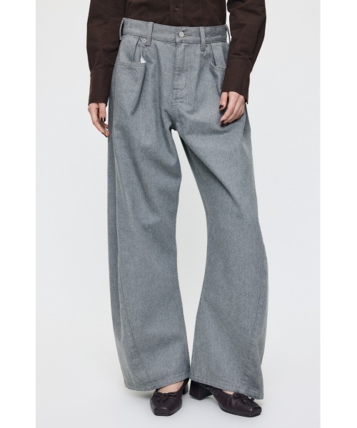 MOUSSY(マウジー)の「LOOSE WAIST CURVED STRAIGHT(デニムパンツ・レディース・グレー/ブラック/ベージュ・0/1/2)」の6枚目の写真