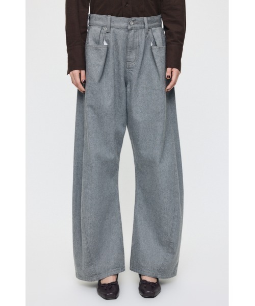 MOUSSY(マウジー)の「LOOSE WAIST CURVED STRAIGHT(デニムパンツ・レディース・グレー/ブラック/ベージュ・0/1/2)」の7枚目の写真