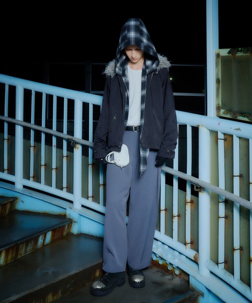 AIVER(アイバー)の「AIVER ファー襟脱着モトクロスジャケット(その他アウター・メンズ・グレー/ブラック・SMALL/LARGE/MEDIUM)」の3枚目の写真