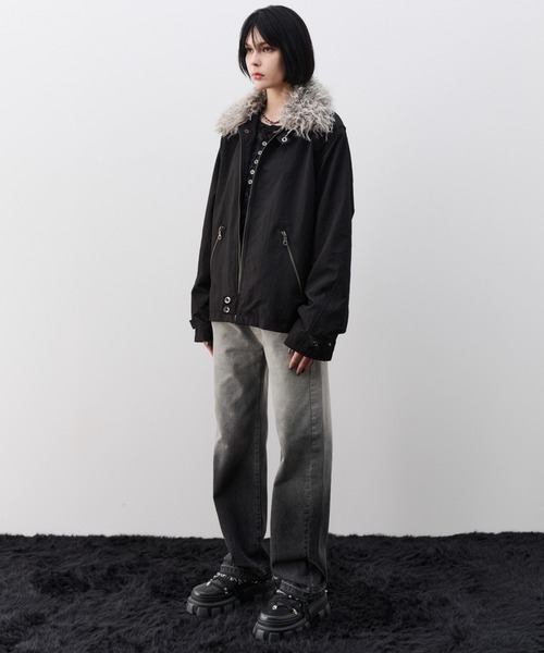 AIVER(アイバー)の「AIVER ファー襟脱着モトクロスジャケット(その他アウター・メンズ・グレー/ブラック・SMALL/LARGE/MEDIUM)」の11枚目の写真