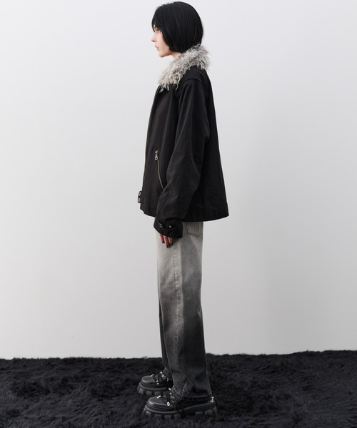 AIVER(アイバー)の「AIVER ファー襟脱着モトクロスジャケット(その他アウター・メンズ・グレー/ブラック・SMALL/LARGE/MEDIUM)」の12枚目の写真
