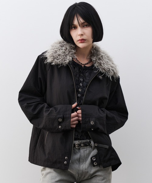 AIVER(アイバー)の「AIVER ファー襟脱着モトクロスジャケット(その他アウター・メンズ・グレー/ブラック・SMALL/LARGE/MEDIUM)」の5枚目の写真