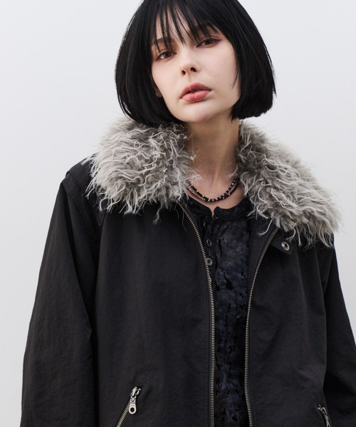 AIVER(アイバー)の「AIVER ファー襟脱着モトクロスジャケット(その他アウター・メンズ・グレー/ブラック・SMALL/LARGE/MEDIUM)」の8枚目の写真