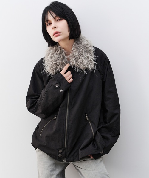AIVER(アイバー)の「AIVER ファー襟脱着モトクロスジャケット(その他アウター・メンズ・グレー/ブラック・SMALL/LARGE/MEDIUM)」の22枚目の写真