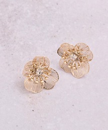 ヴェールフラワーストーンピアス