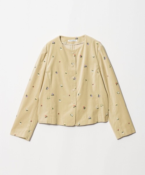 BEAUTY&YOUTH UNITED ARROWS(ビューティーアンドユースユナイテッドアローズ)の「ベロア エンブロイダリー ノーカラージャケット(ノーカラージャケット・レディース・ブラック/ナチュラル・S/M)」の2枚目の写真