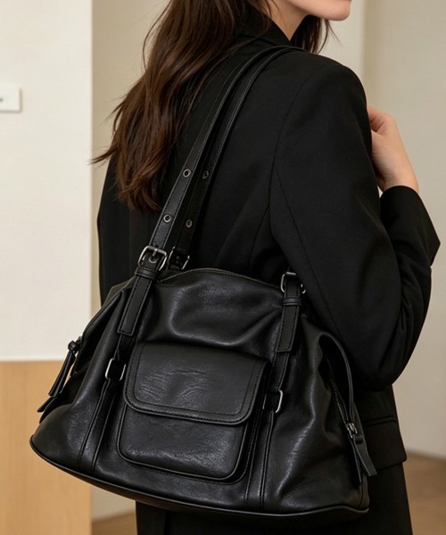 Miniministore(ミニミニストア)の「トートバッグレディース肩掛けバッグ大容量(トートバッグ・レディース・ダークブラウン/ブラック・FREE)」の5枚目の写真