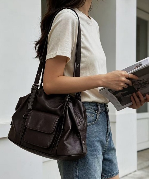 Miniministore(ミニミニストア)の「トートバッグレディース肩掛けバッグ大容量(トートバッグ・レディース・ダークブラウン/ブラック・FREE)」の9枚目の写真