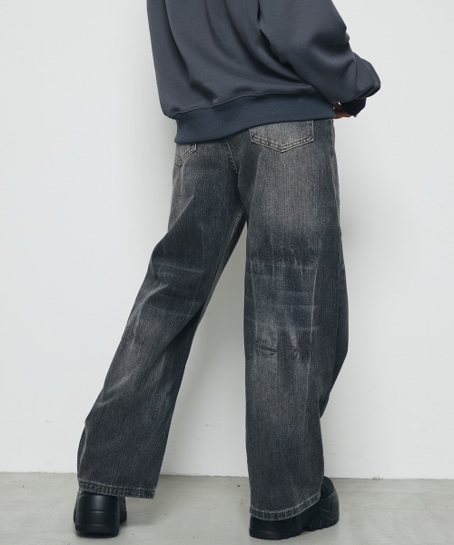 DAZE(デイズ)の「ヴィンテージウォッシュ ワイドデニムパンツ(デニムパンツ・メンズ・グレー系/ブルー系/ブラック系・SMALL/MEDIUM/LARGE/X-LARGE)」の6枚目の写真