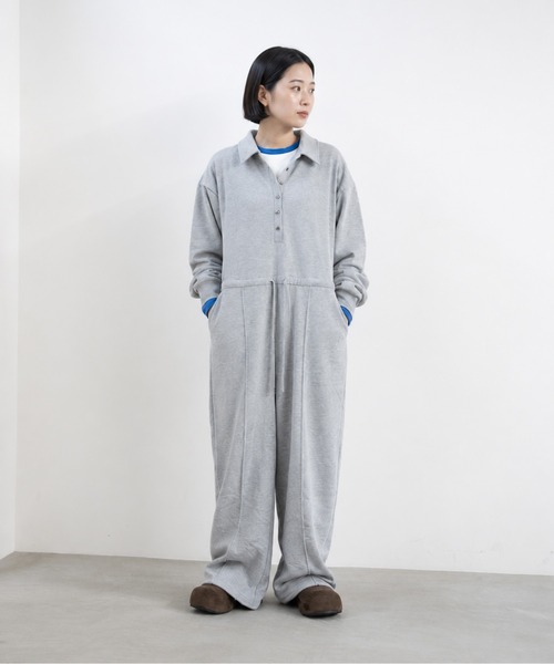 bashful base Oriental(バッシュフルベースオリエンタル)の「【bbO】ポロスウェットジャンプスーツ(つなぎ/オールインワン・レディース・グレー/ブラック・FREE)」の8枚目の写真