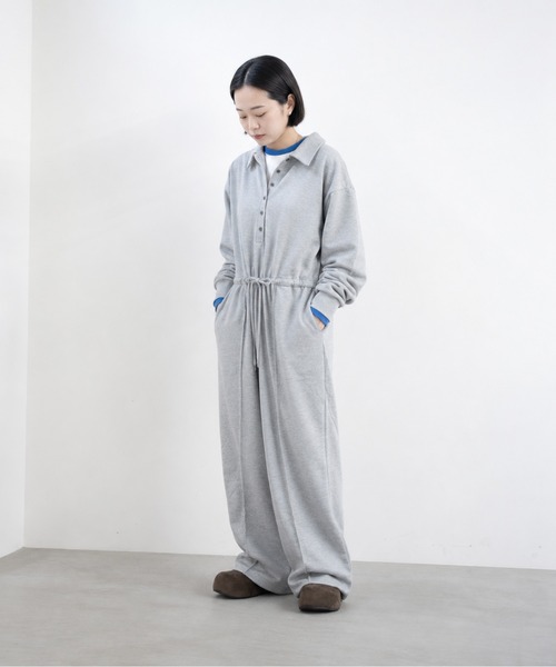 bashful base Oriental(バッシュフルベースオリエンタル)の「【bbO】ポロスウェットジャンプスーツ(つなぎ/オールインワン・レディース・グレー/ブラック・FREE)」の13枚目の写真
