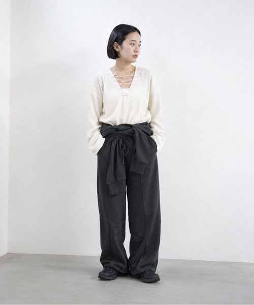 bashful base Oriental(バッシュフルベースオリエンタル)の「【bbO】ポロスウェットジャンプスーツ(つなぎ/オールインワン・レディース・グレー/ブラック・FREE)」の6枚目の写真