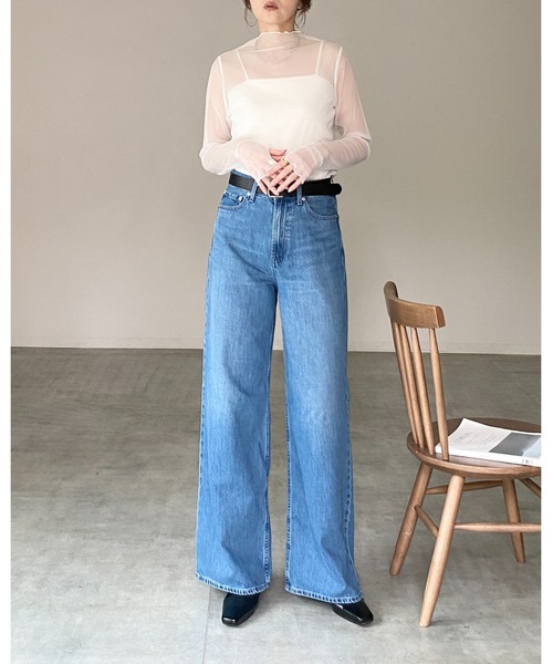 She's Closet(シーズクローゼット)の「長袖 サムホール プチハイネック シアートップス ロングTシャツ(Tシャツ/カットソー・レディース・ブラック/ボルドー/ブラウン/オフホワイト・FREE)」の16枚目の写真